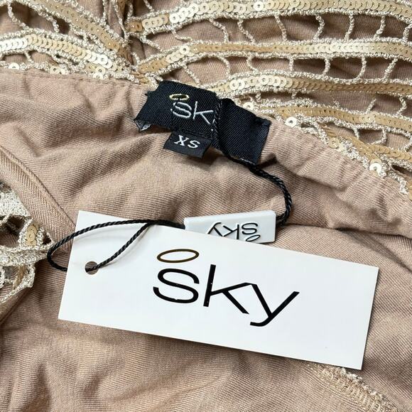 Sky NWT Khalida Gold Sequin Mini Dress XS - Picture 5 of 9